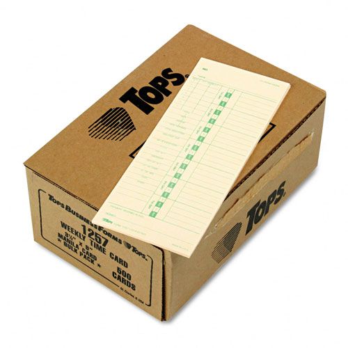 TOPS TOP1257 3-1/2 x 9 Time Clock Cards for Acroprint, Simplex