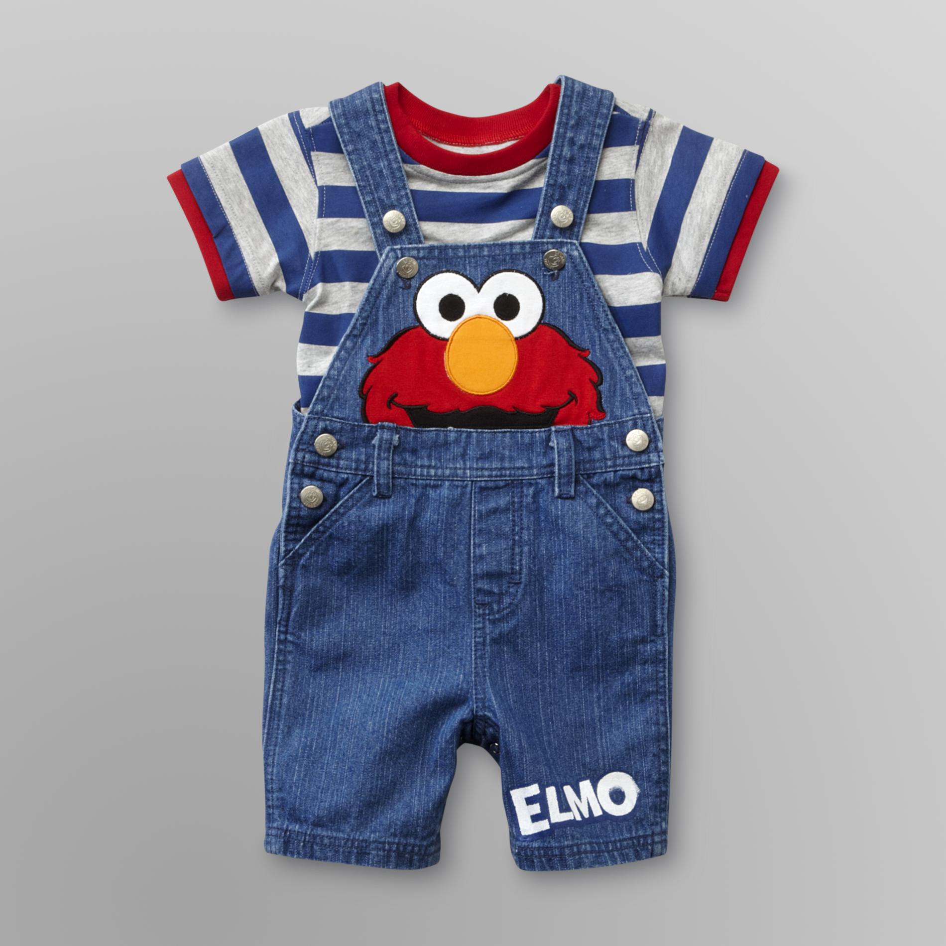 Sesame Street Elmo Infant Boy's Overalls Short Set