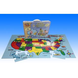 First Learning 26 Piece U S Map Jumbo Wooden Floor Puzzle Toys Games Puzzles Wood Pegged Puzzles