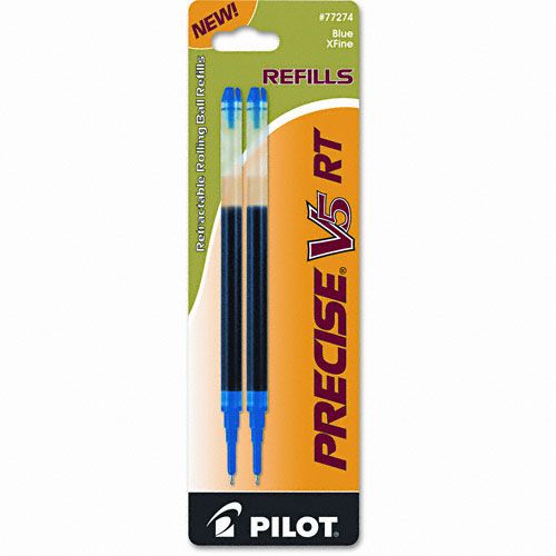 Pilot Automotive PIL77274 Refill for Precise V5 RT Rolling Ball  Extra Fine  Blue Ink  2/Pack