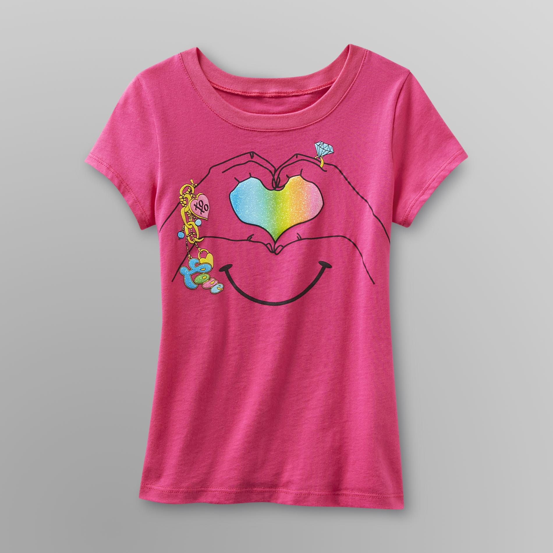 Route 66 Girl's Graphic T-Shirt - Rainbow Heart