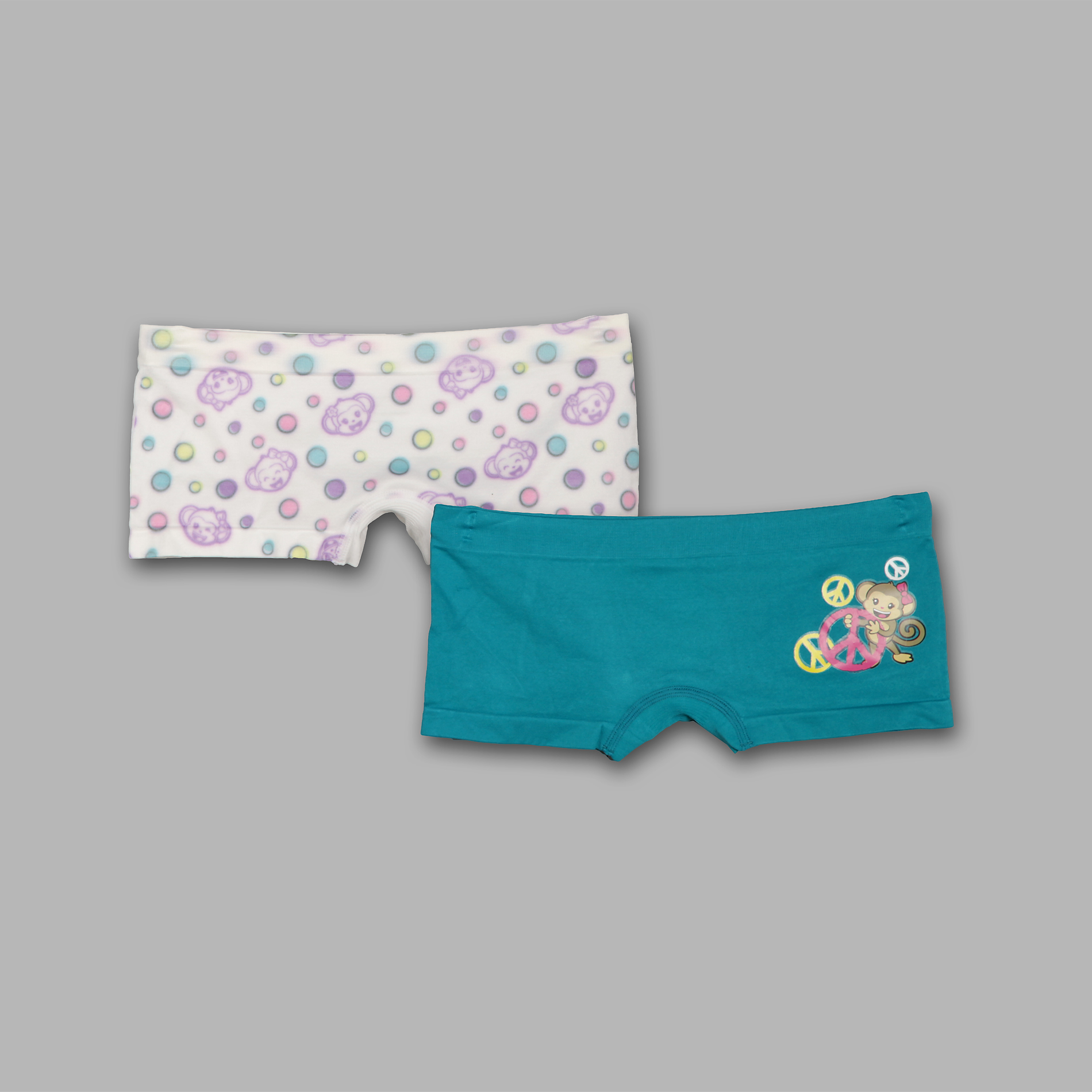 Joe Boxer Girl's 2 Pk 'Monkey' Boy Short Panties