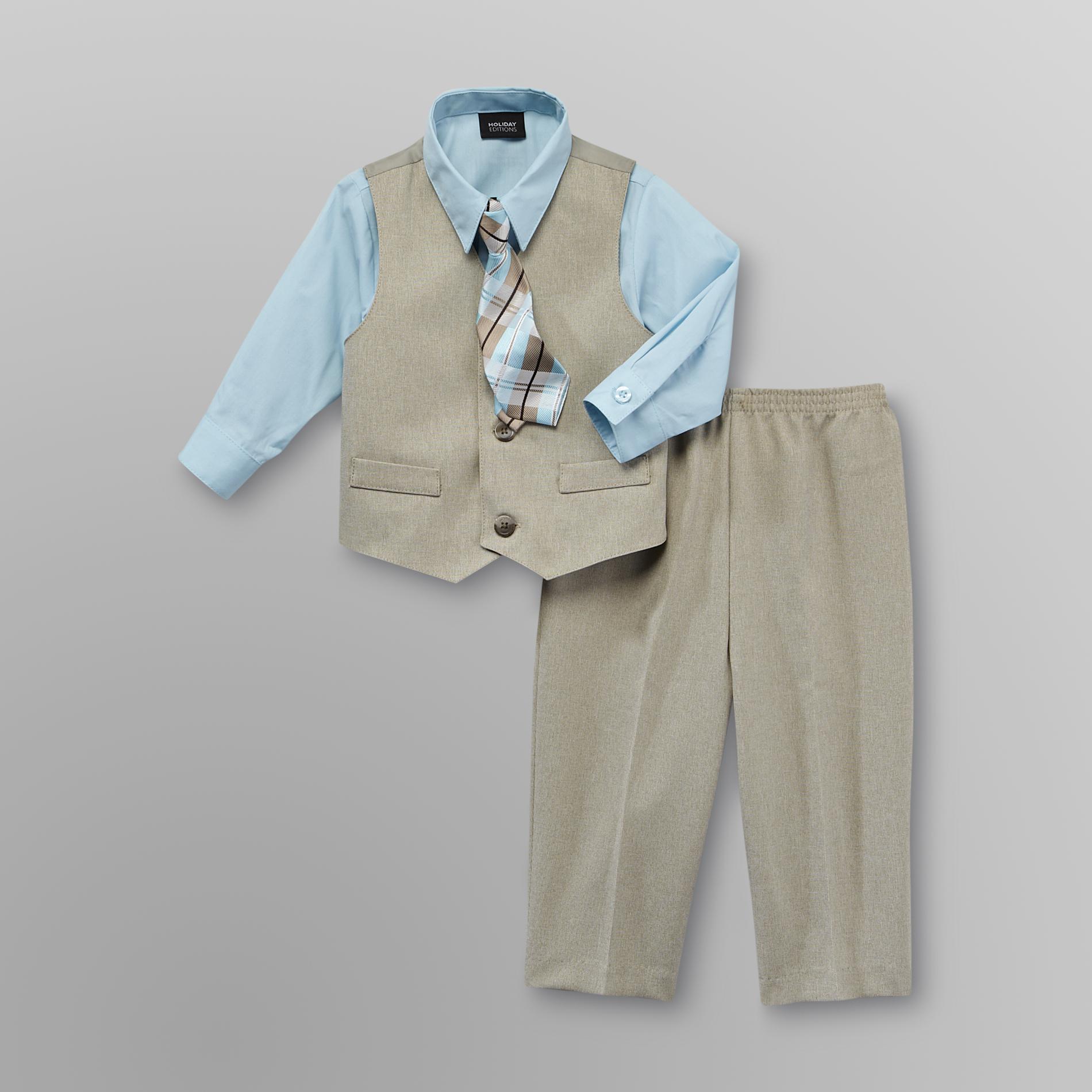 Holiday Editions Infant & Toddler Boy's Vest  Dress Shirt  Necktie & Pants