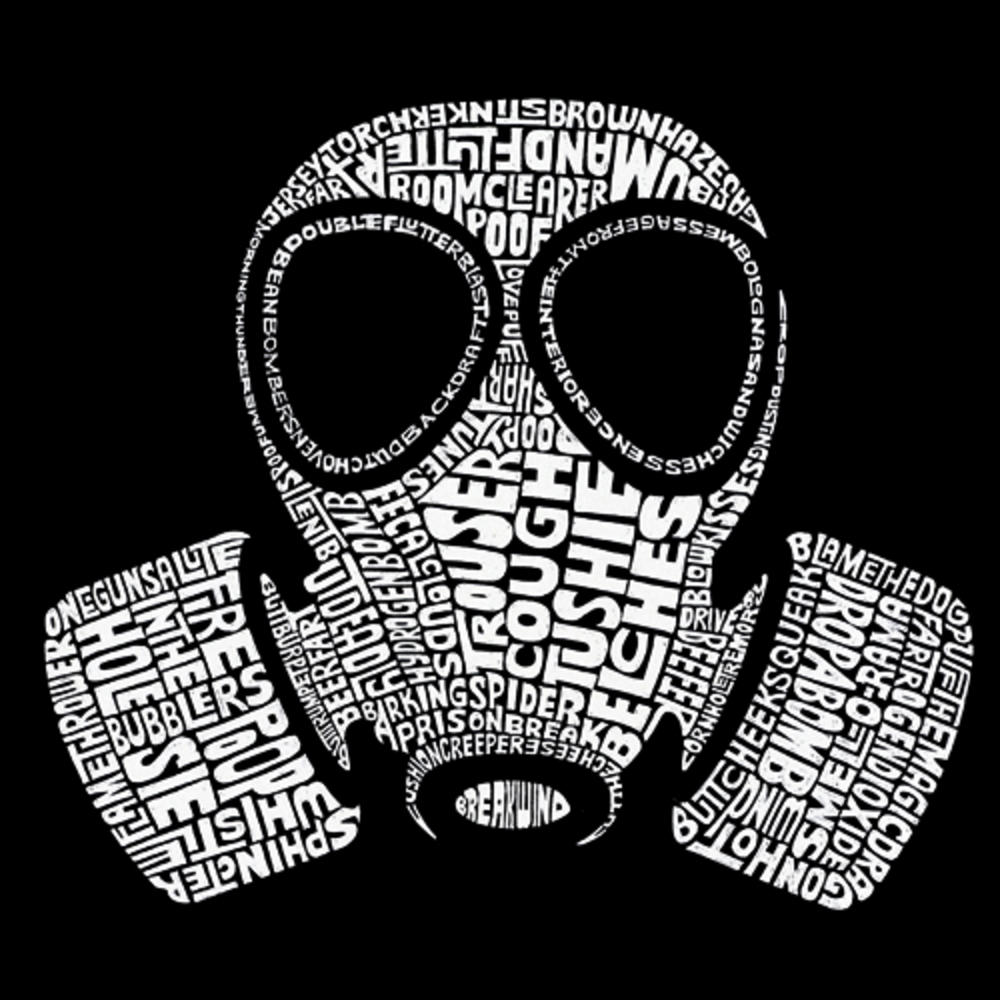 Los Angeles Pop Art Men's Word Art Hooded Sweatshirt - Gas Mask / Fart Names