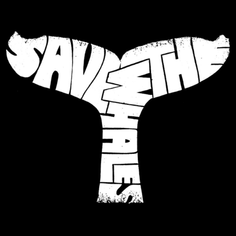 Los Angeles Pop Art Men's Big & Tall  Word Art Long Sleeve T-Shirt - Save The Whales