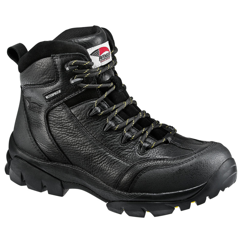Avenger Safety Footwear Men's Composite Toe Electrical Hazard Waterproof Hiker A7245 - Black