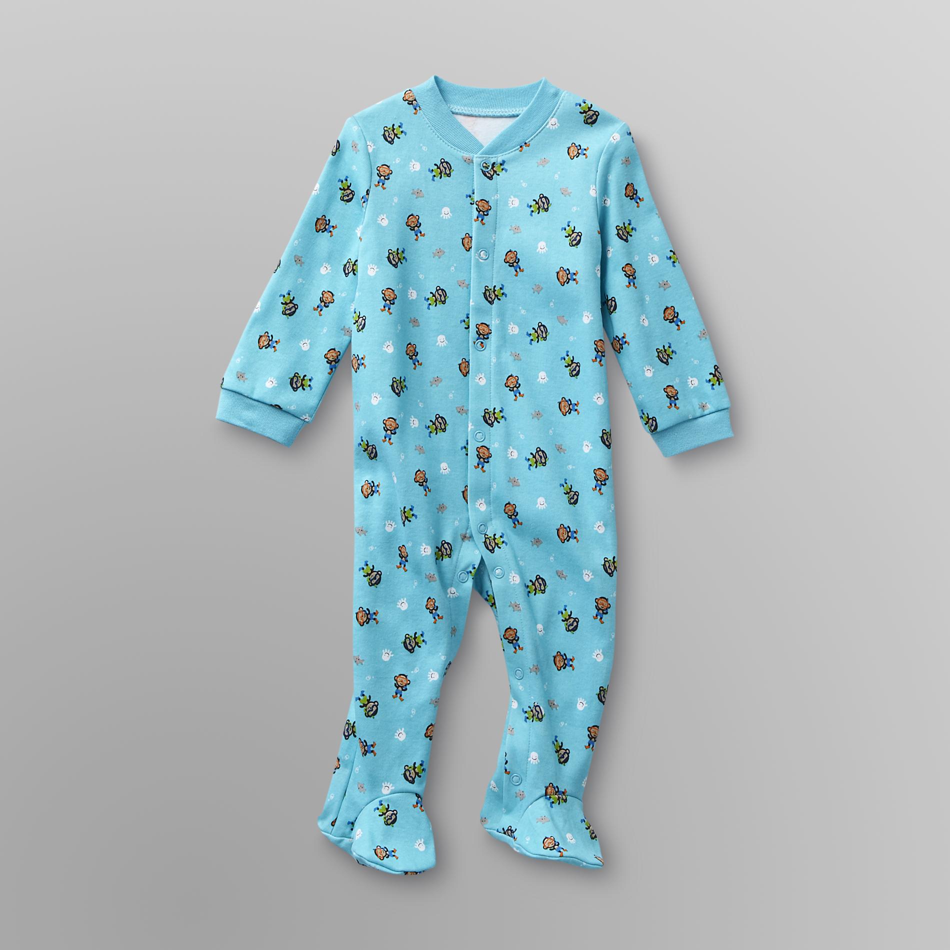 Small Wonders Infant Boy's Footed Pajamas - Scuba Monkeys