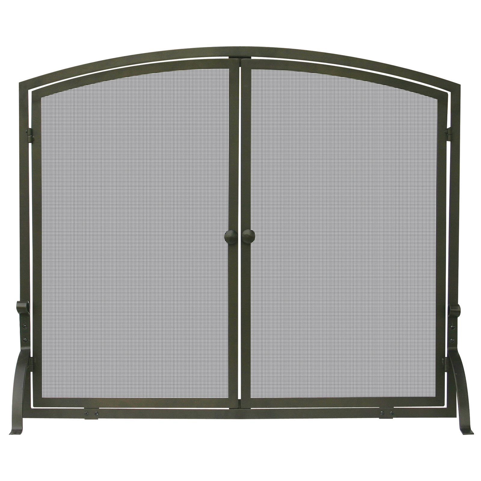 UniFlame Single Panel Bronze Finish Screen with Doors