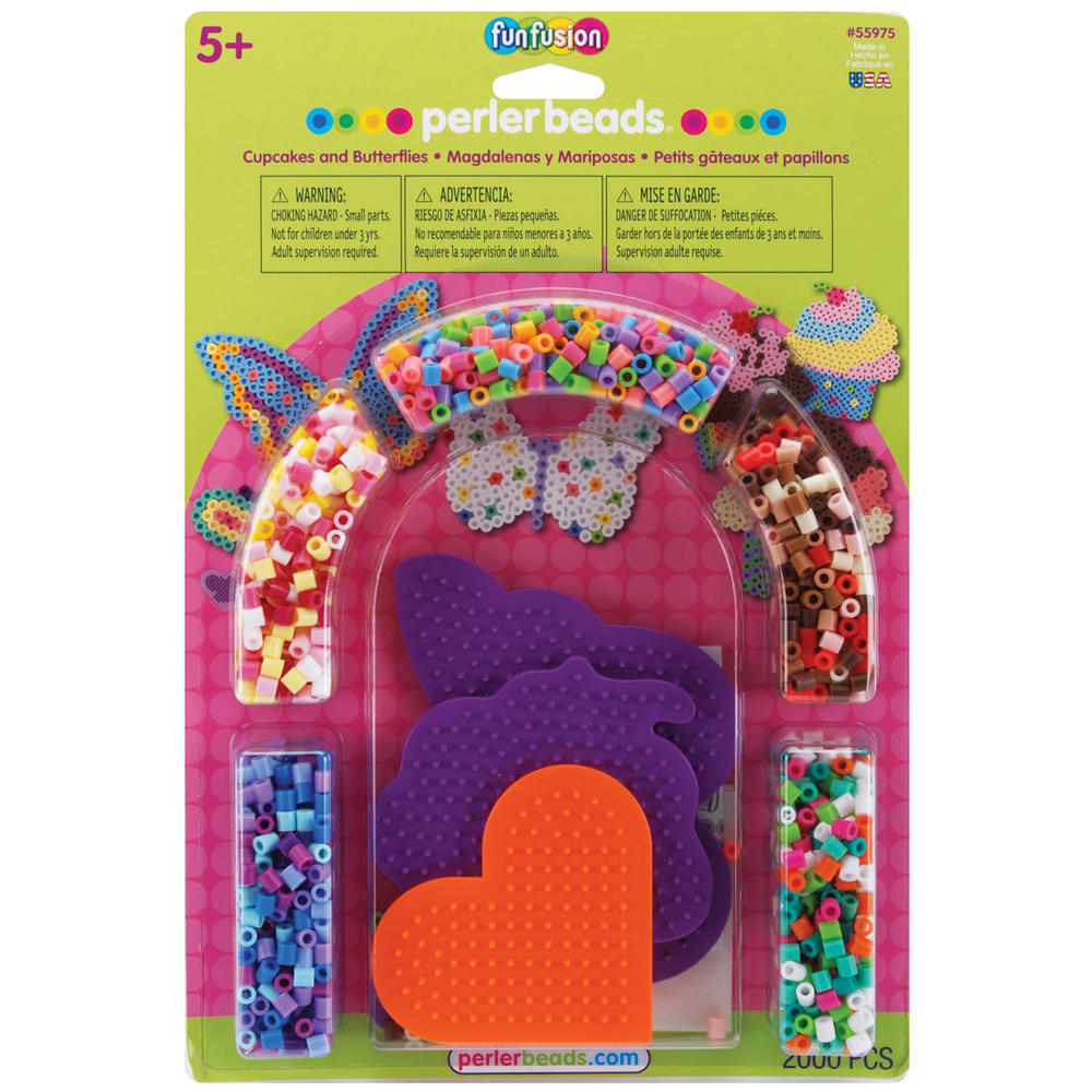 Perler Fun Fusion Fuse Bead Activity Kit Cupcakes & Butterflies   Home