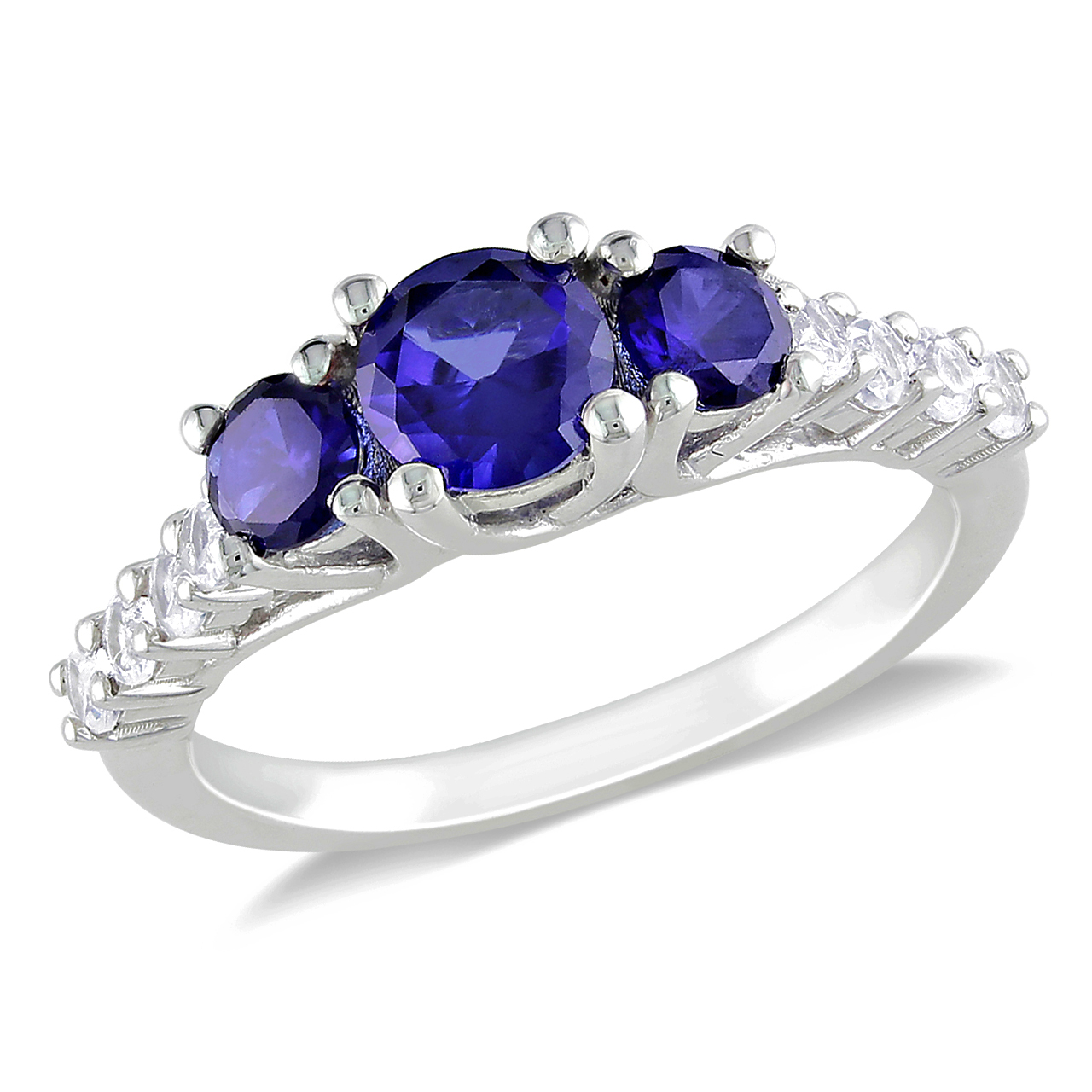 Amour 1 1/3 Carat T.G.W. Multi-Sapphire Fashion Ring in Sterling Silver