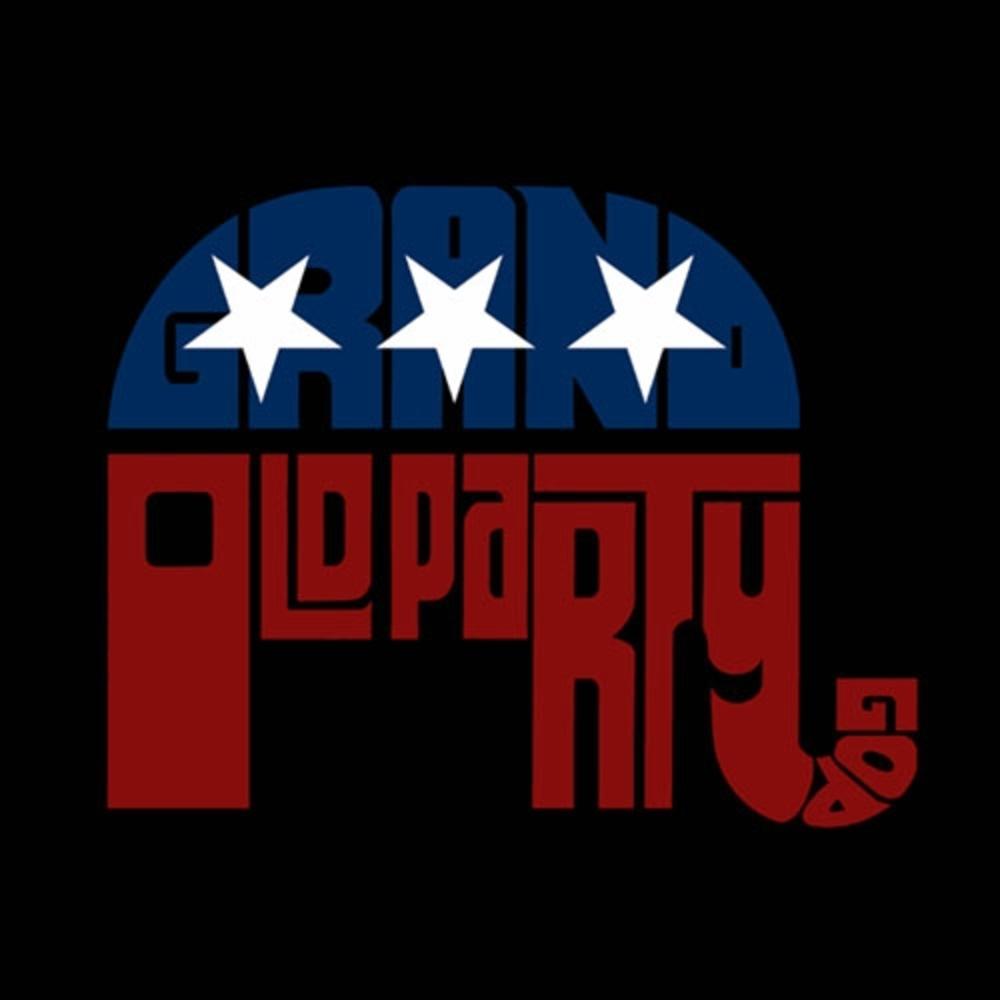 Los Angeles Pop Art Men's Word Art Hoodie- Republican - Grand Old Party