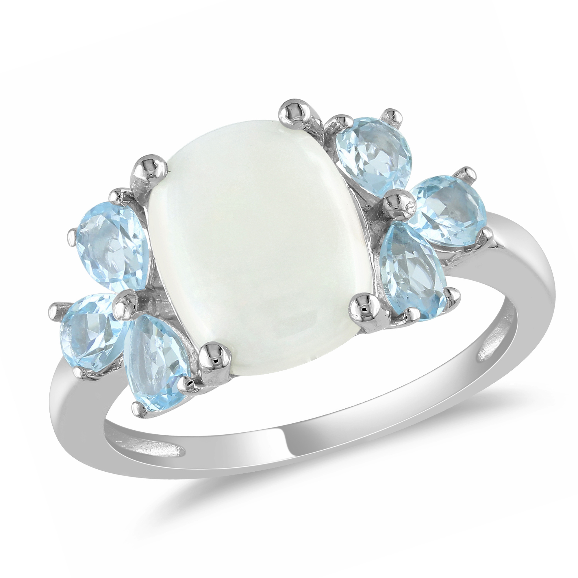 Amour 3 Carat T.G.W. Opal Blue Topaz Fashion Ring in Sterling Silver