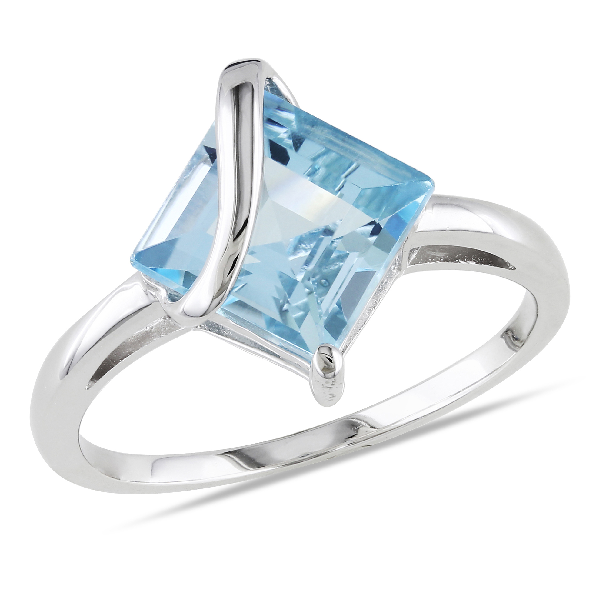 Amour 3 Carat T.G.W. Blue Topaz Fashion Ring in Sterling Silver