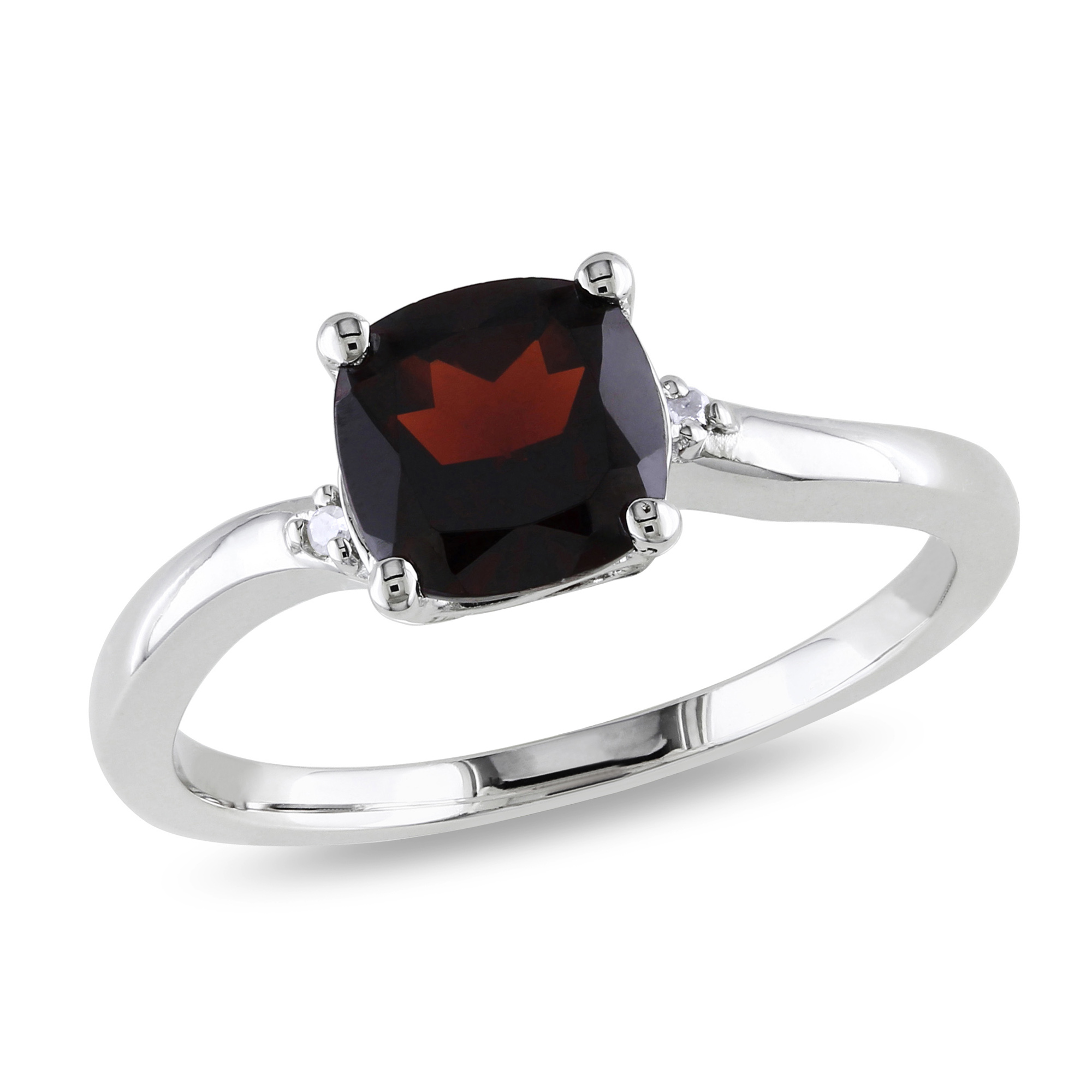 Amour 0.01 Carat T.W. Diamond and 1 3/4 Carat T.G.W. Garnet Fashion Ring in Sterling Silver I3