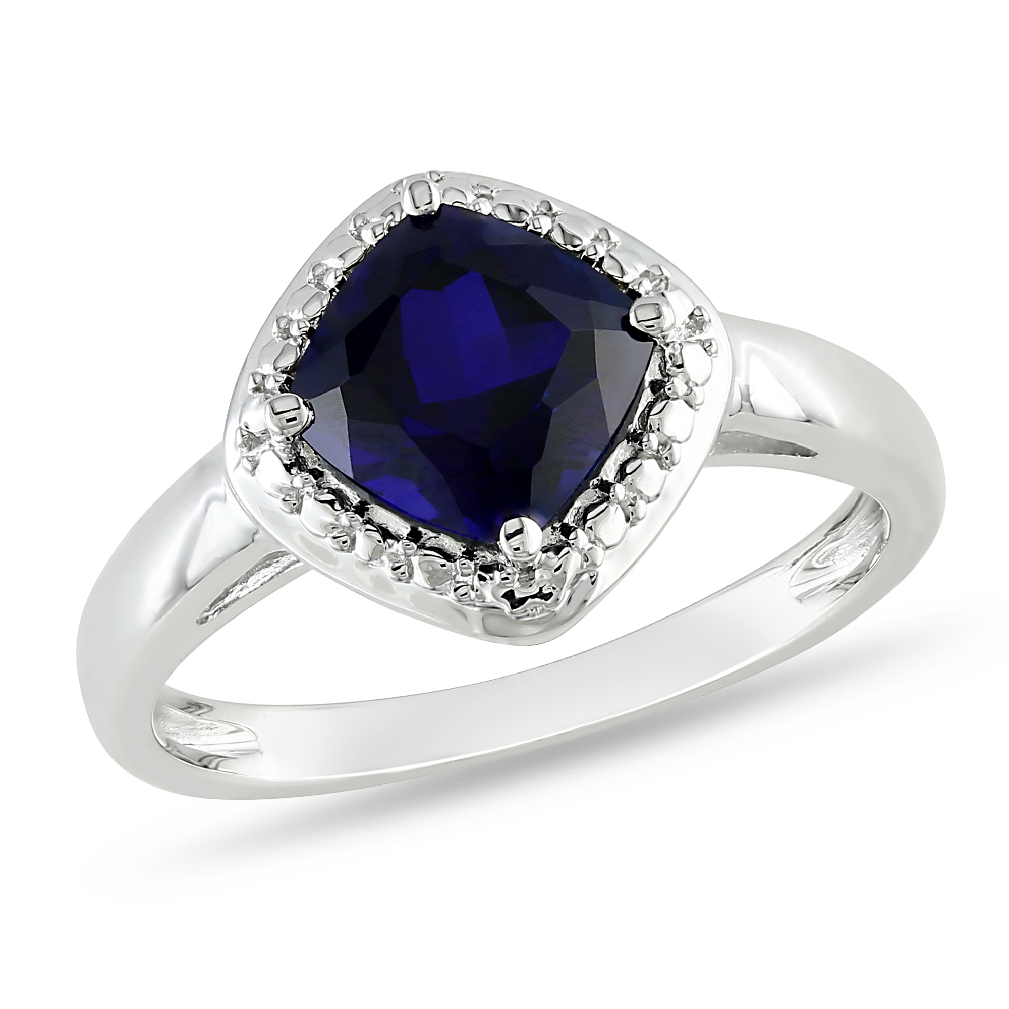 Amour 2 Carat T.G.W. Created Blue Sapphire Fashion Ring in Sterling Silver