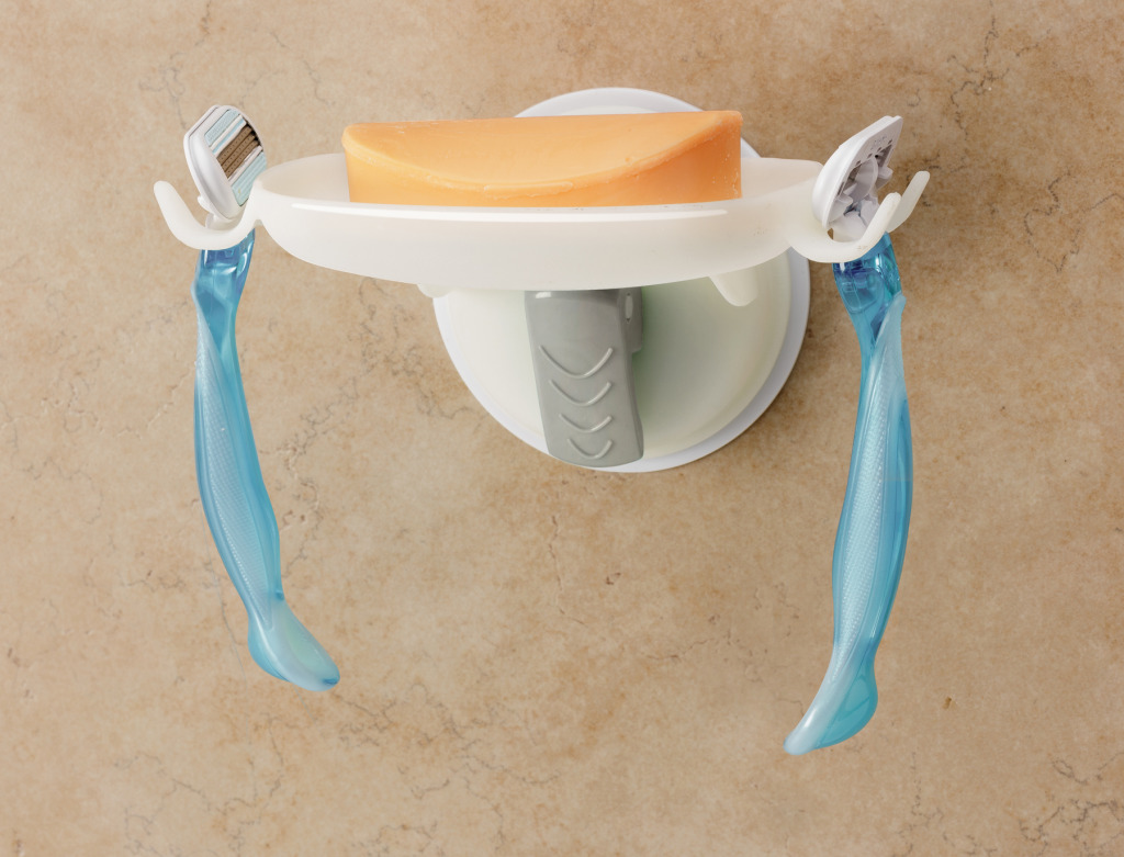 MHI Safe-er-Grip Suction Cup Soap Dish with Razor Hooks