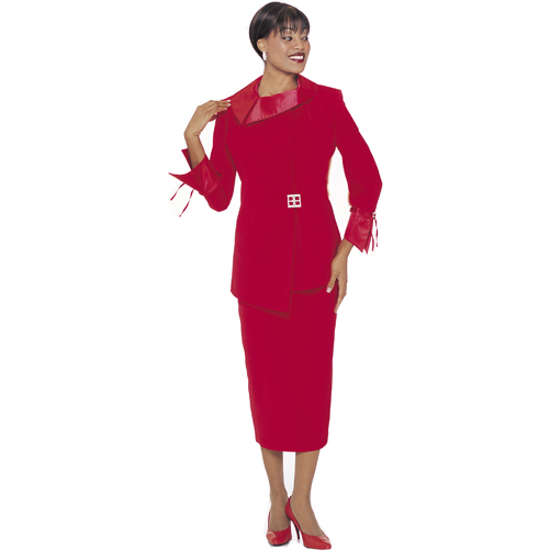GMI By Divine Apparel Asymetric Collar Skirt Suit - Online Exclusive
