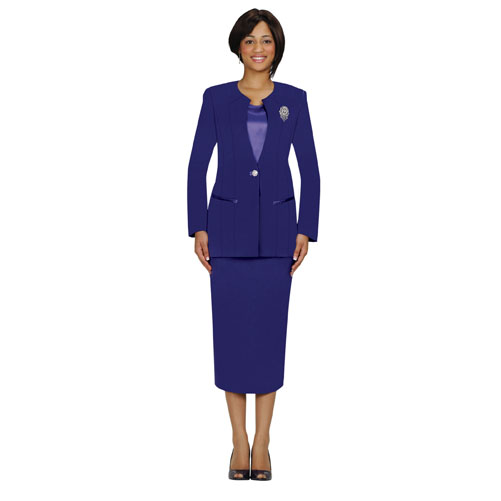 GMI By Divine Apparel Fashionable Split Jeweled Neck Skirt Suit - Online Exclusive