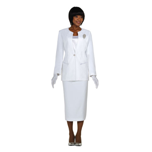 GMI By Divine Apparel Fashionable Split Jeweled Neck Skirt Suit - Online Exclusive