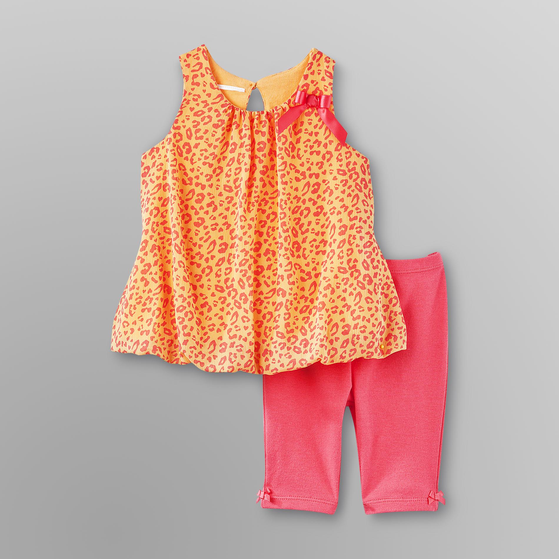 Small Wonders Infant Girl's Dress & Leggings - Leopard Print