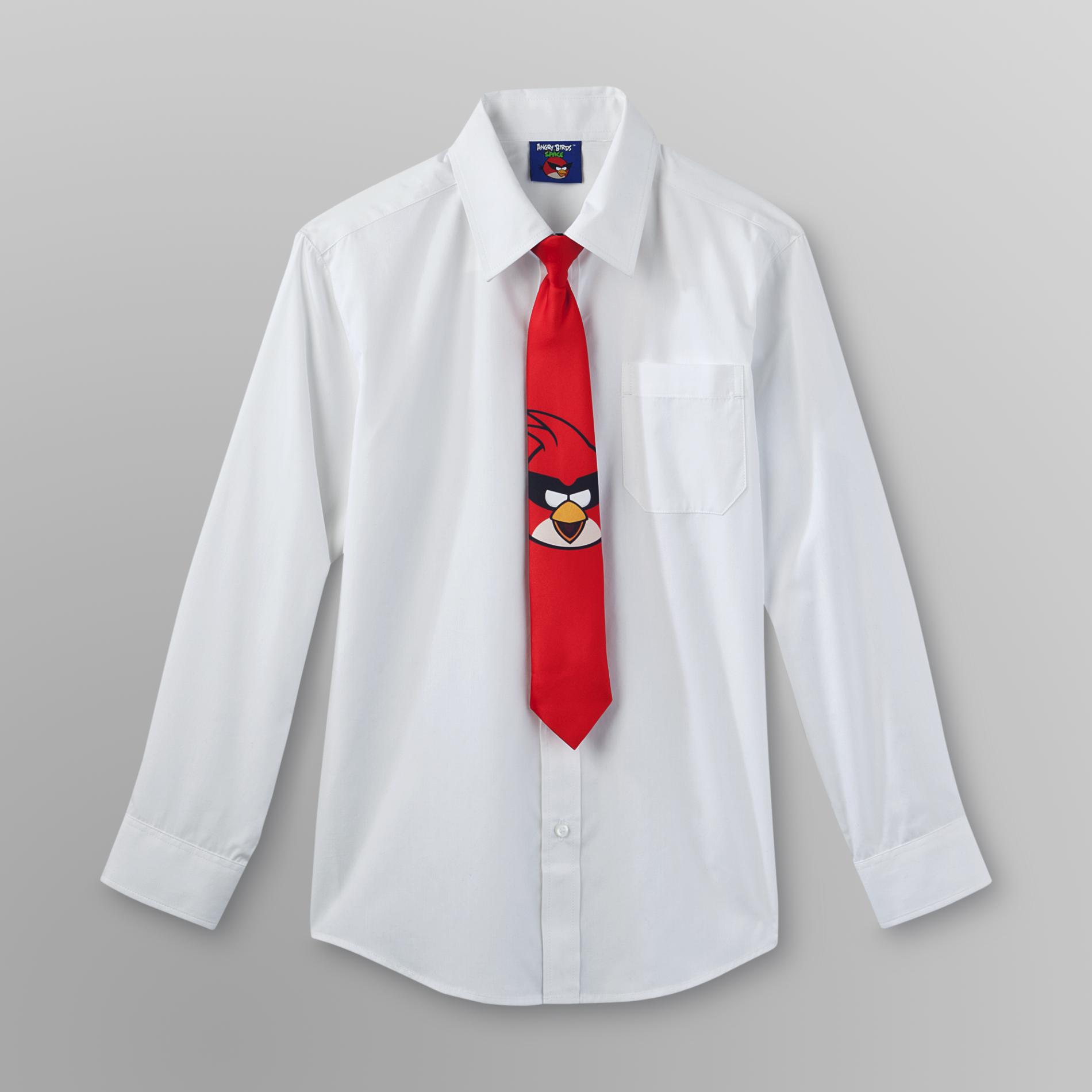 Angry Birds Boy's Dress Shirt & Tie