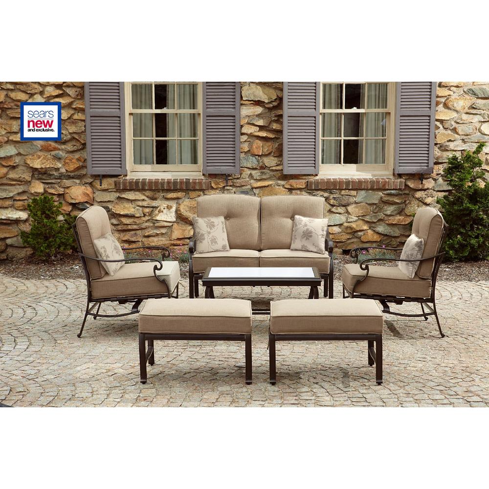 La-Z-Boy Outdoor Halley 4pc Seating Set with Lighted Table