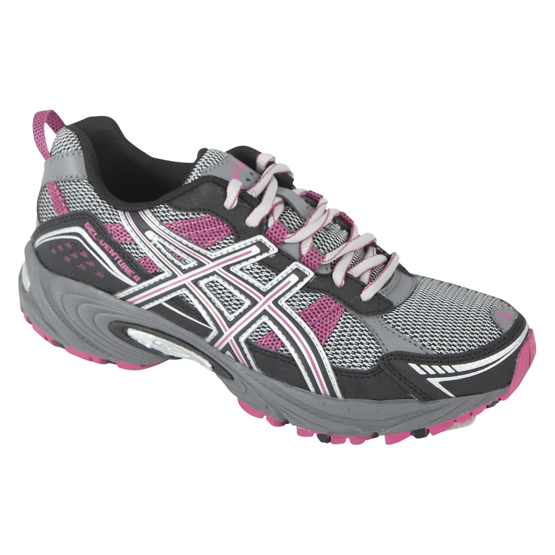 ASICS Women&#8217;s GEL-Venture 4 Trail Running Athletic Shoe Wide Width - Grey/Pink