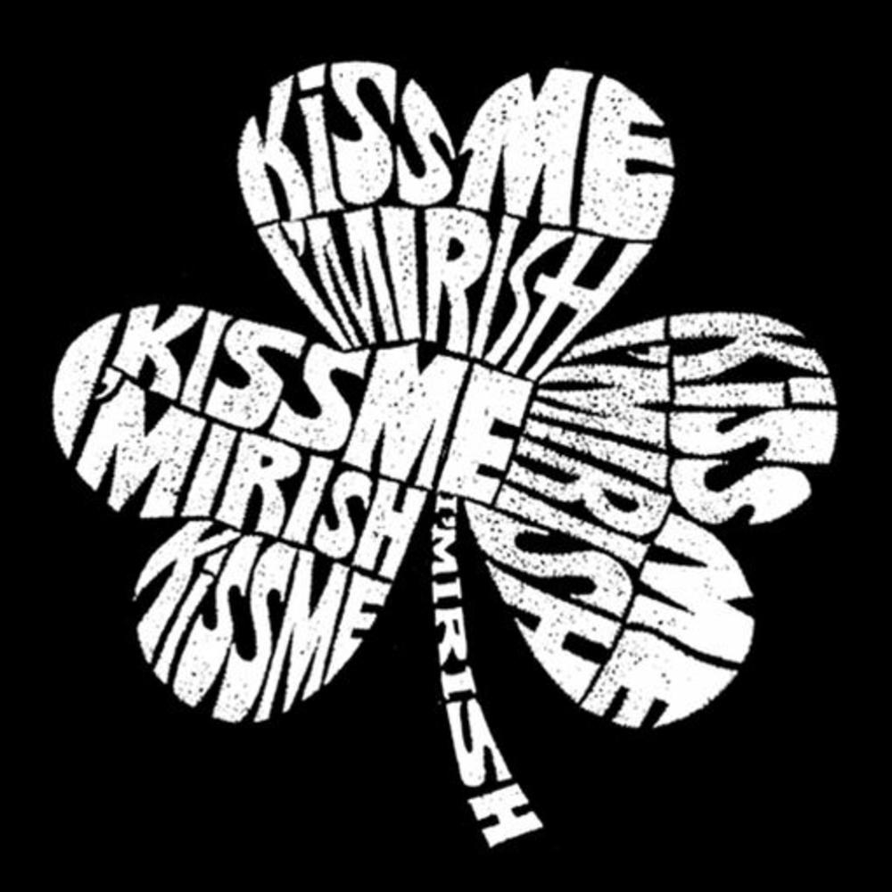 Los Angeles Pop Art Men's Word Art Hooded Sweatshirt - Kiss Me I'm irish
