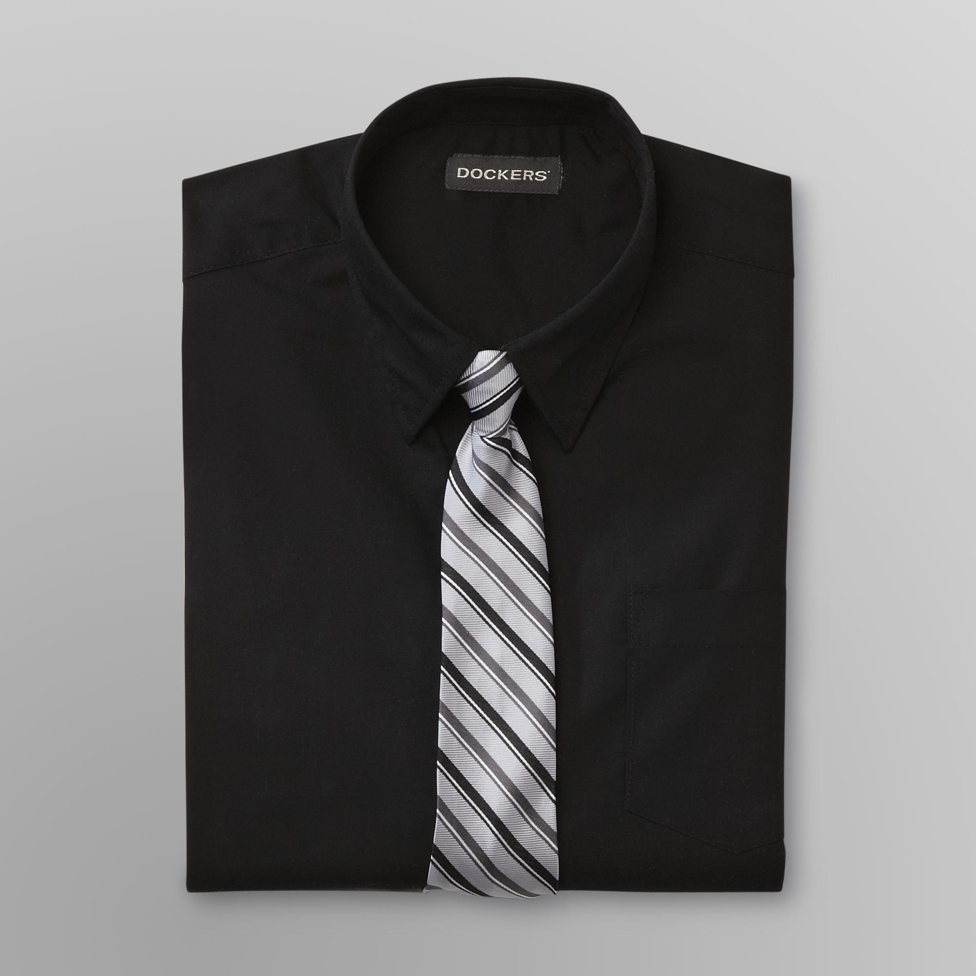 Dockers Boy's Dress Shirt & Windowpane Tie