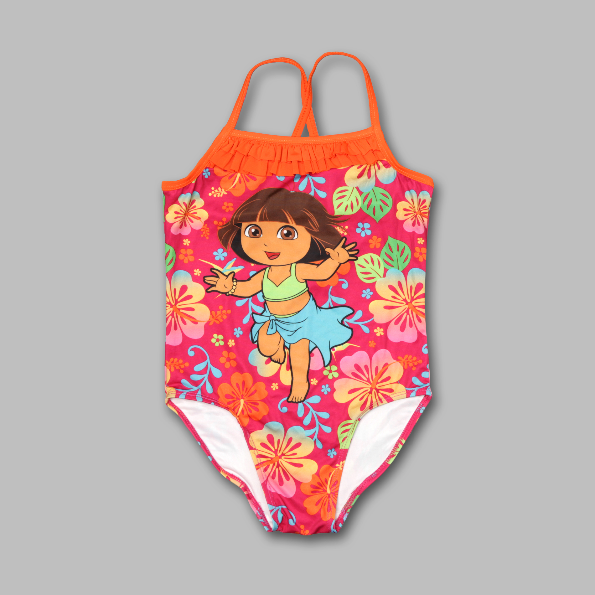 Nickelodeon Girl's 1 Pc Dora Tropical Swimsuit