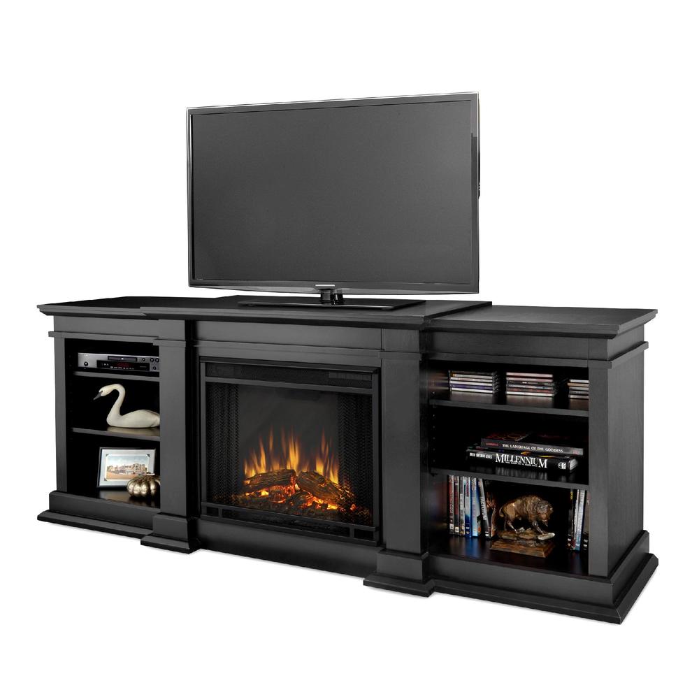 Real Flame Fresno Electric Fireplace in Black 29Hx72Wx19D