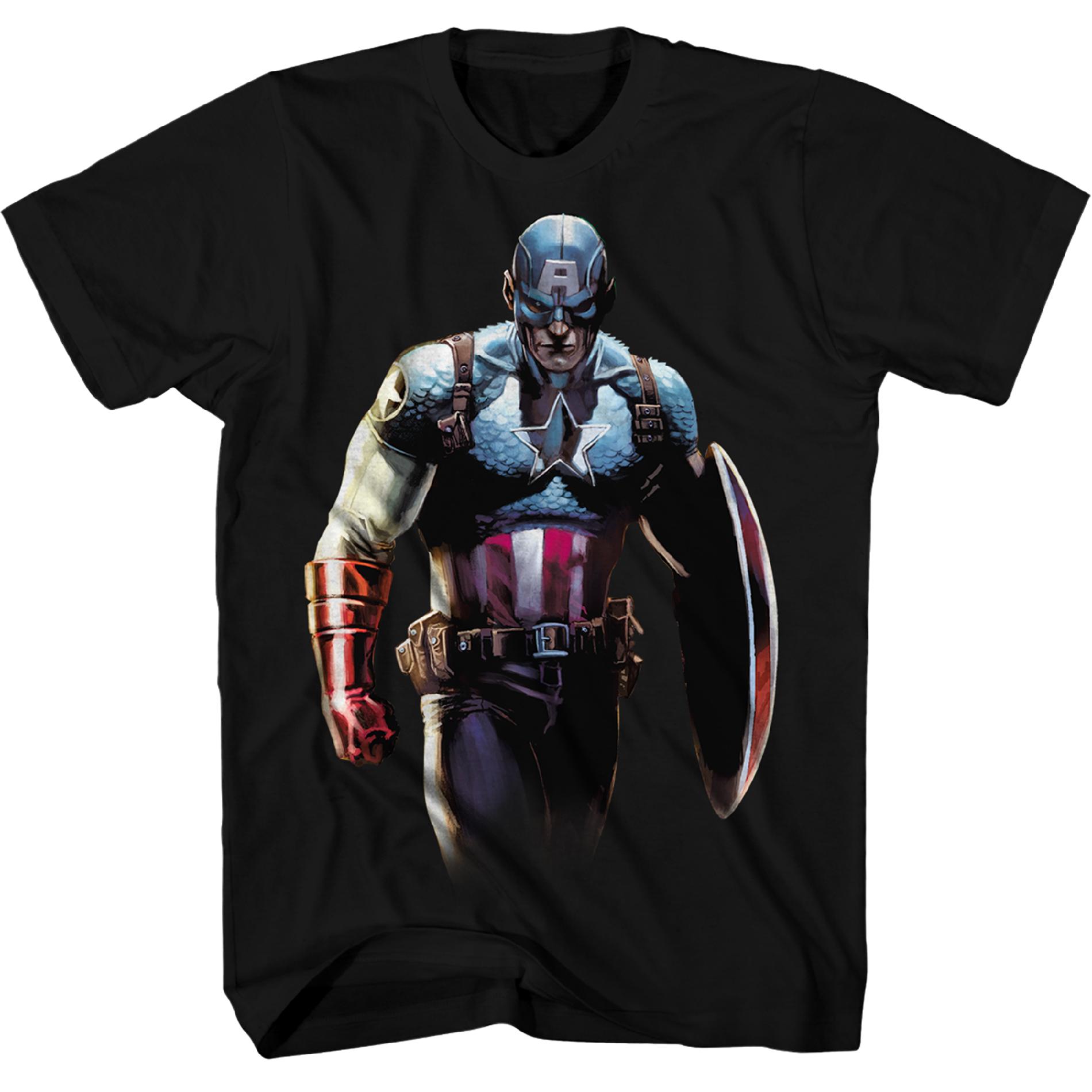 Marvel Young Men's Short Sleeve Captain America Graphic Tee