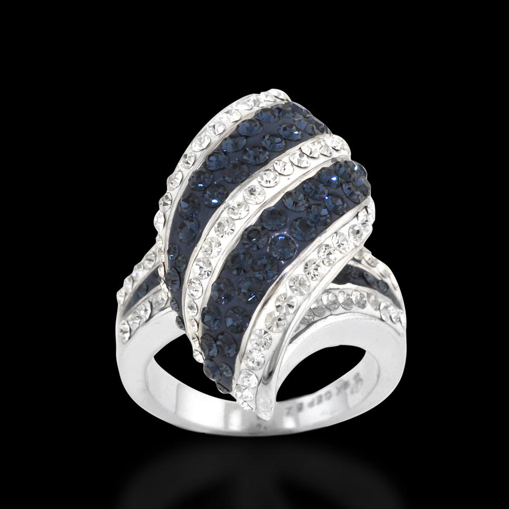 Shades Of Elegance Swarovski Crystal Platinum Over Bronze Kite Ring