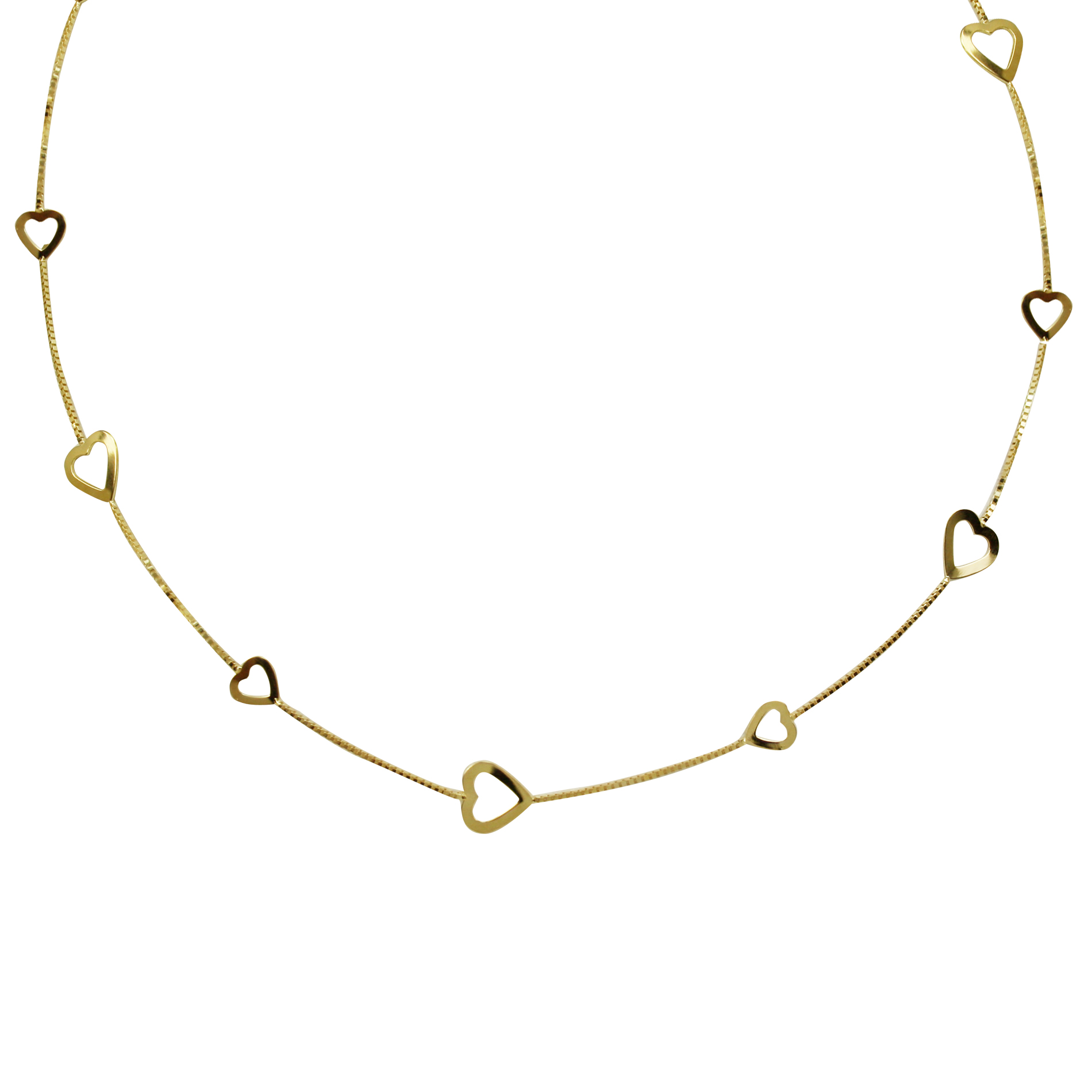 True Gold 10KT NECKLACE       OPEN HEART STATIONS