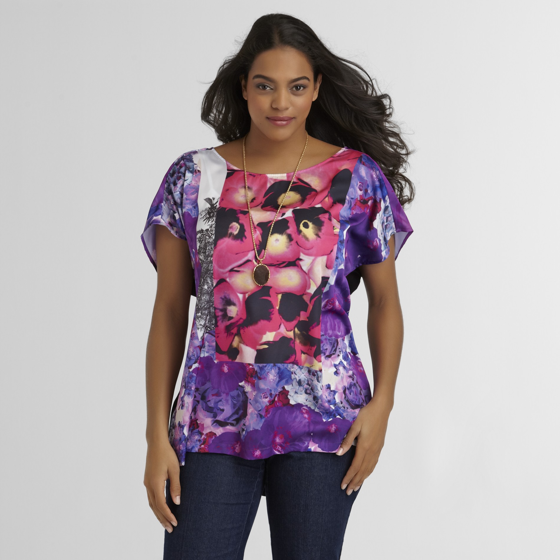 Love Your Style, Love Your Size Women's Plus Top - Flowers