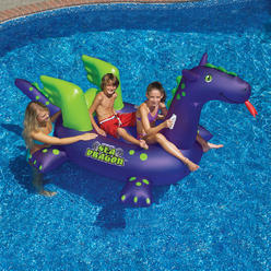 Swimline Swim Central Inflatable Purple and Green Sea Dragon Swimming Pool Float, 89-Inch