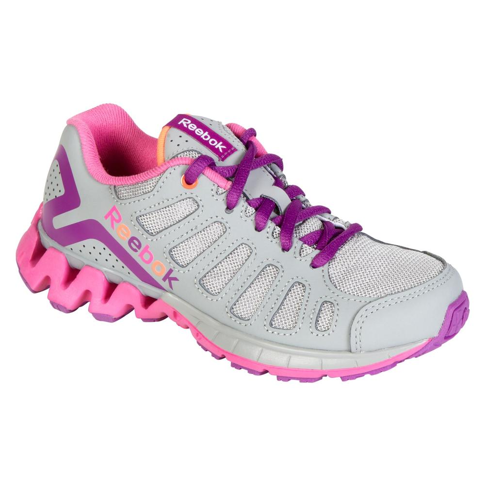 Reebok Girl's ZigKick Athletic Shoe - Grey/Pink/Purple