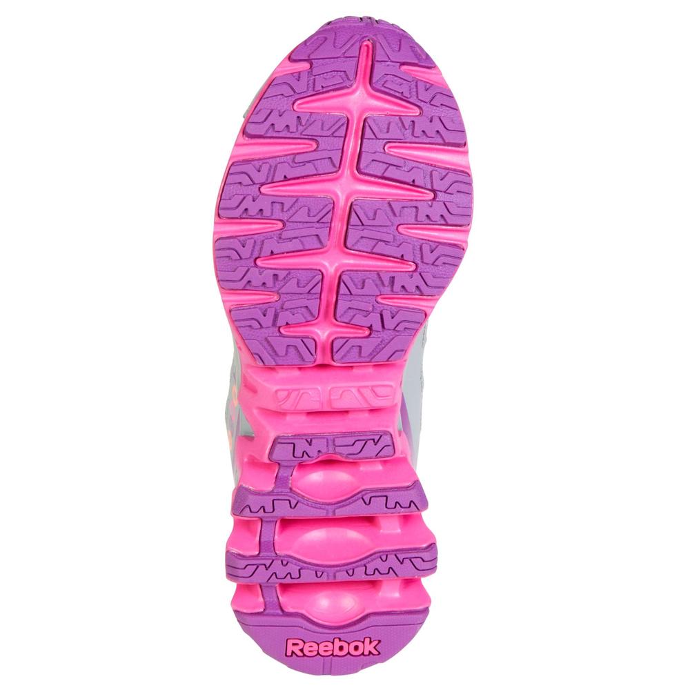 Reebok Girl's ZigKick Athletic Shoe - Grey/Pink/Purple