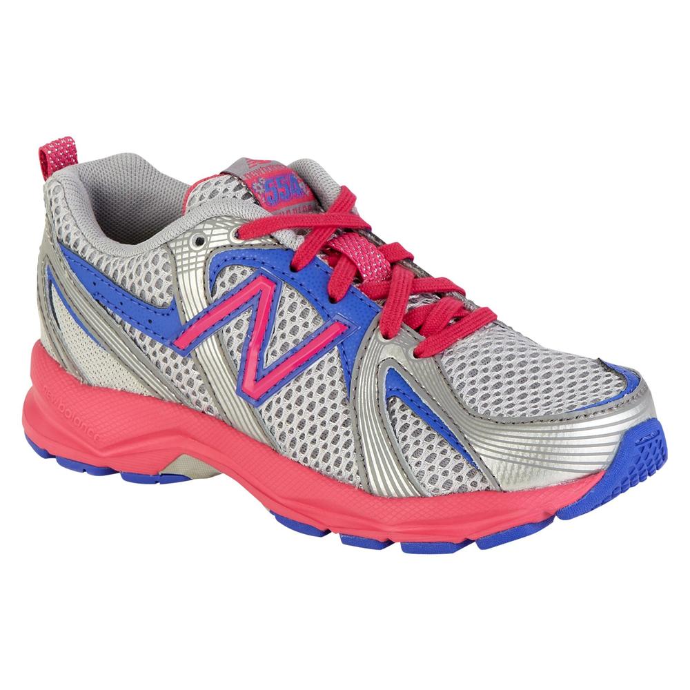 New Balance Girl's 544 Athletic Shoe Wide Width - Silver/Pink