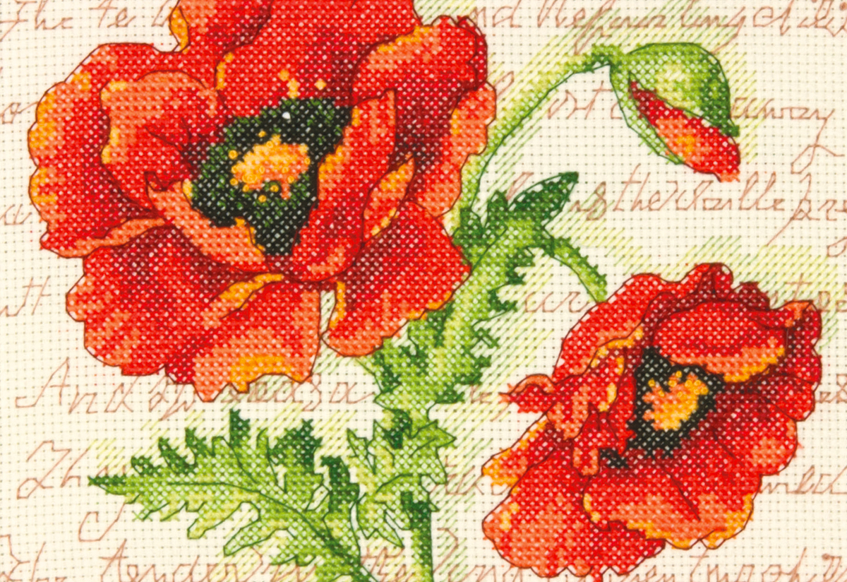 Dimensions Poppy Pair Mini Counted Cross Stitch Kit 7"X5" 14 Count