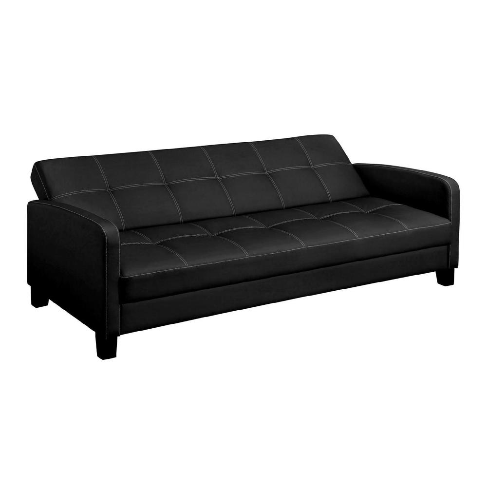 Dorel Delaney Convertible Sofa Sleeper Futon - Black