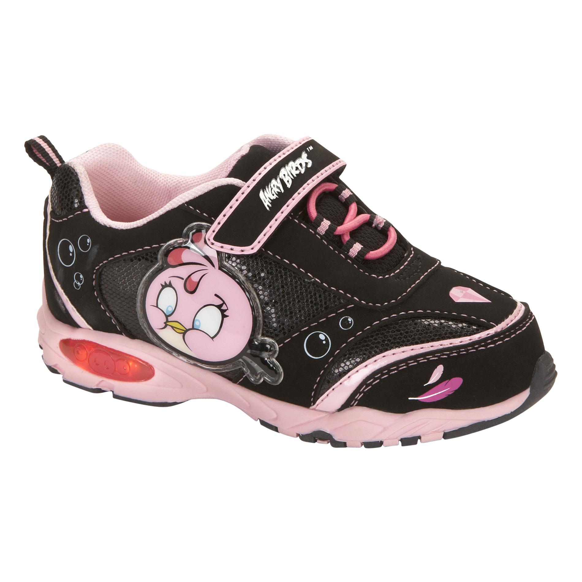 Angry Birds Girl's Angry Bird Sneaker - Black/Pink