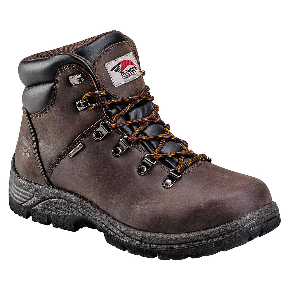 Avenger Safety Footwear Men's Steel Toe Waterproof EH Work Hiker A7225 - Brown
