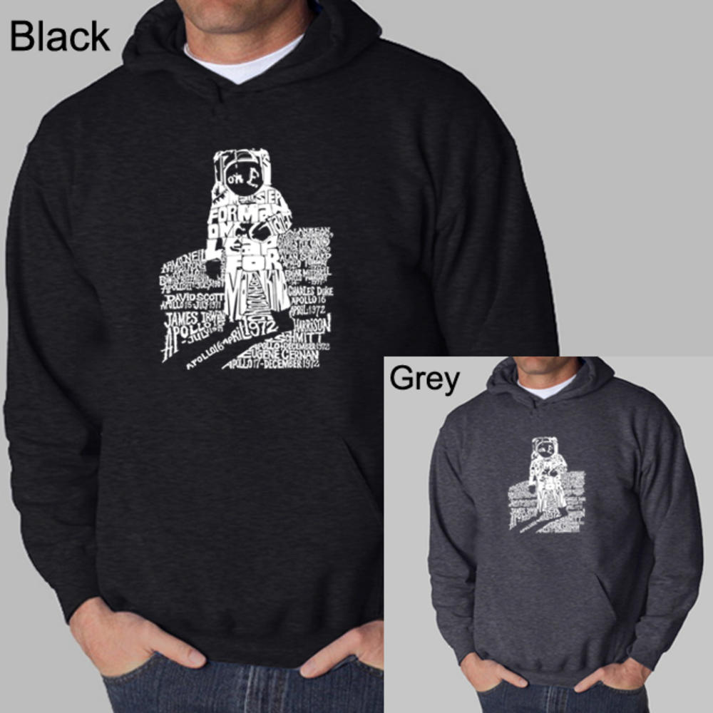 Los Angeles Pop Art Men's Word Art Hooded Sweatshirt - That's One Small Step For Man&#8230;