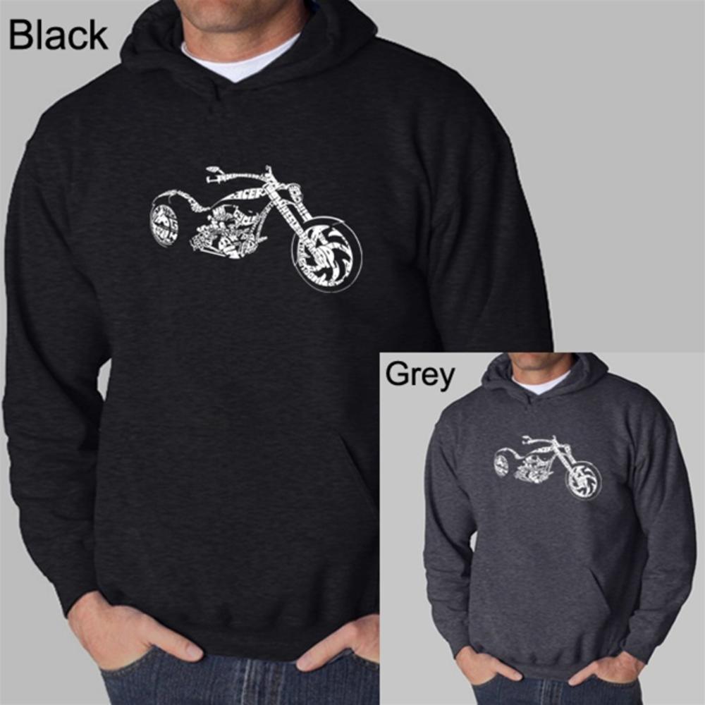 Los Angeles Pop Art Men's Word Art Hooded Sweatshirt - Motorcycle Names