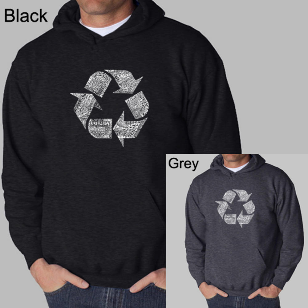 Los Angeles Pop Art Men's Word Art Hooded Sweatshirt - 86 Recyclable Products