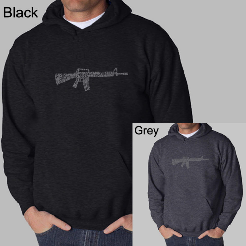 Los Angeles Pop Art Men's Word Art Hooded Sweatshirt - The First Few Lines of The Riflemans Creed