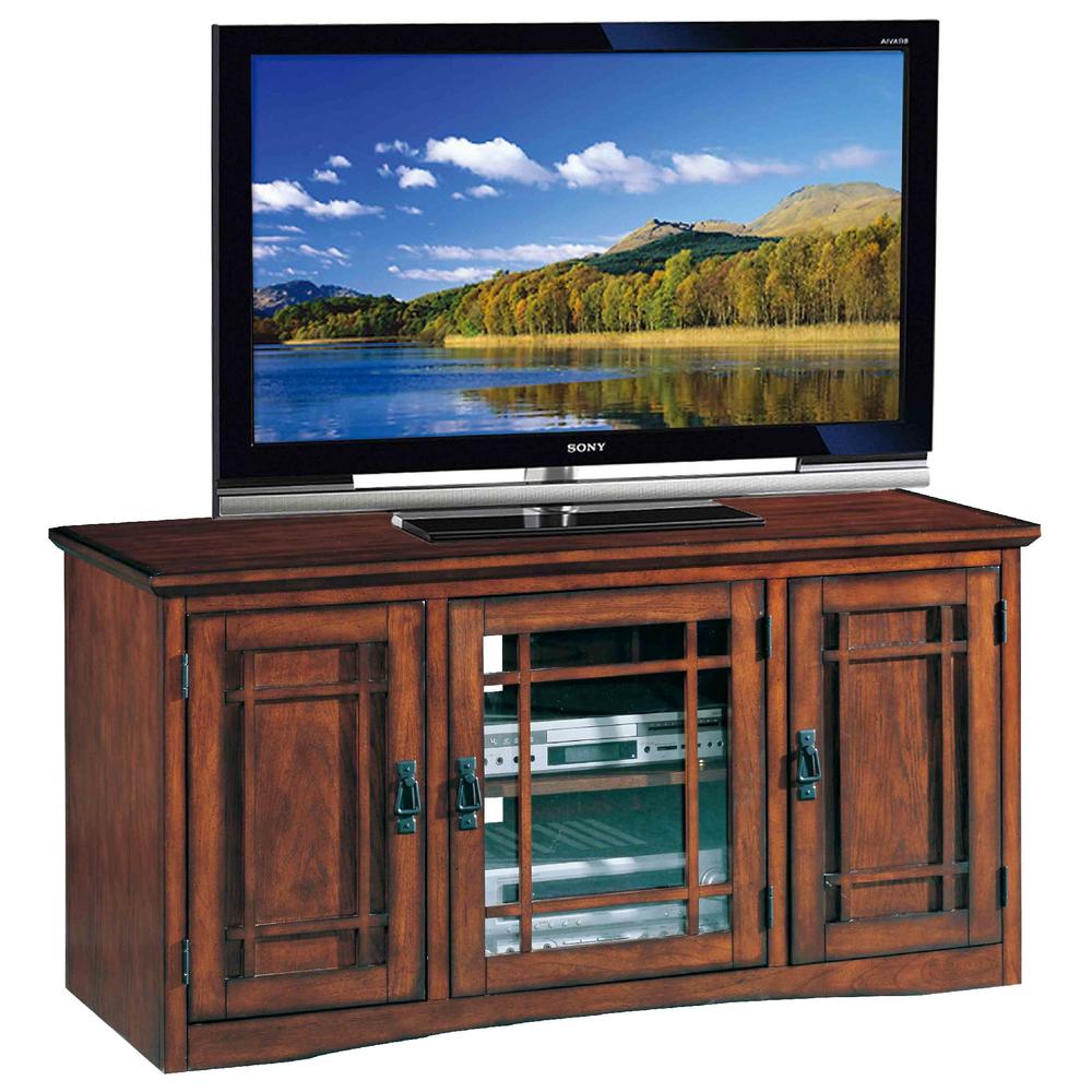 Leick Riley Holliday Mission 50" TV Stand with Storage - Mission Oak