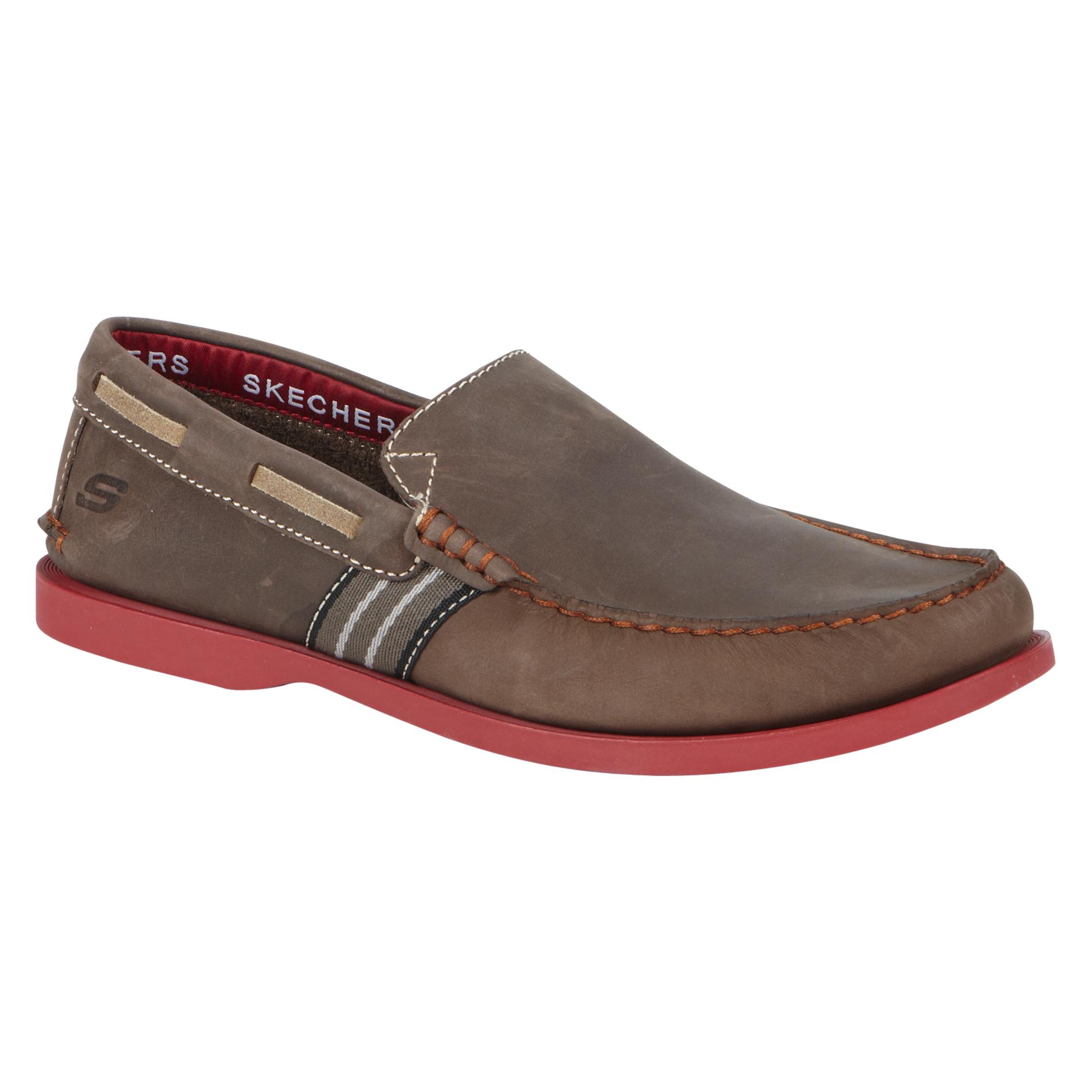 Skechers Men's Abalo Leather Loafer - Brown