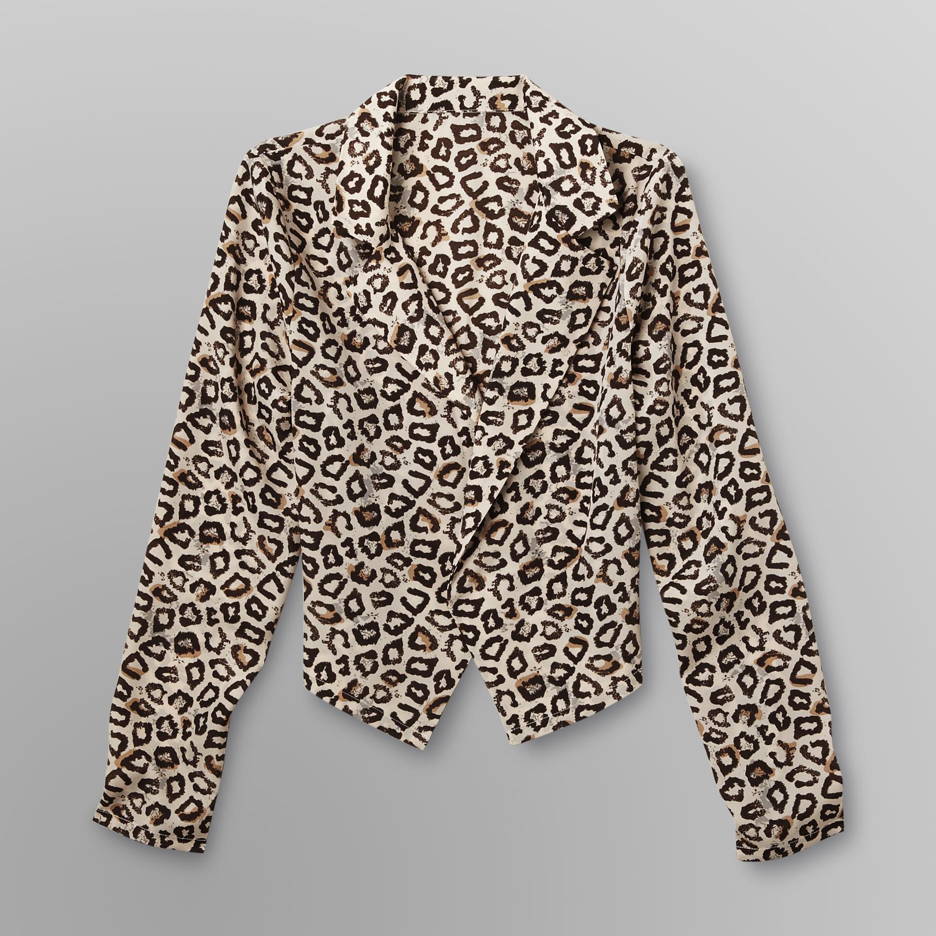 Bongo Junior's Blouse Blazer - Leopard Print